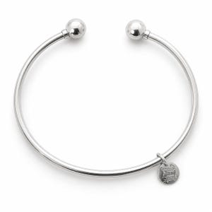 Double Ball Cuff Cape Bracelet in Sterling Silver