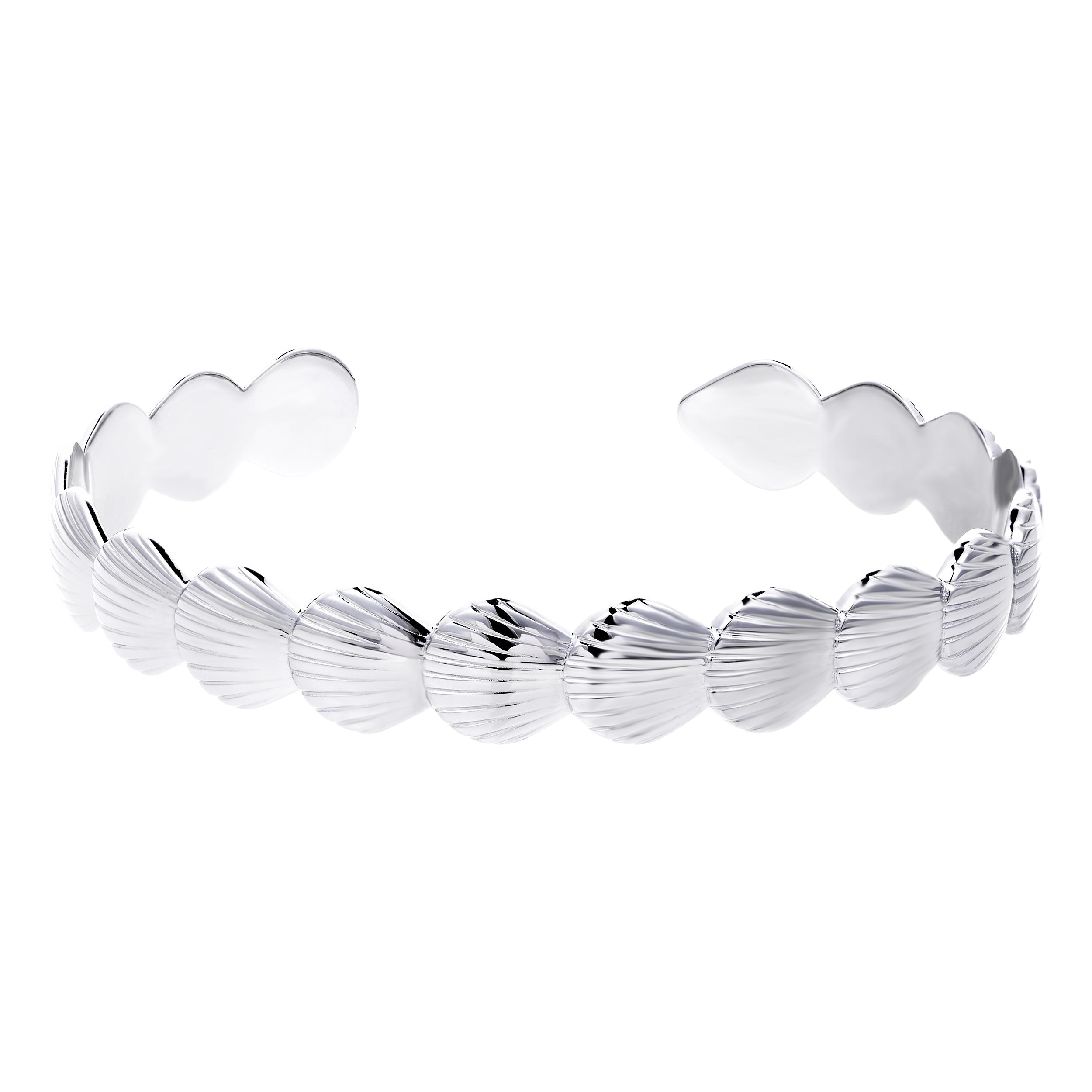 Scallop Shell Cuff Bracelet in Sterling Silver