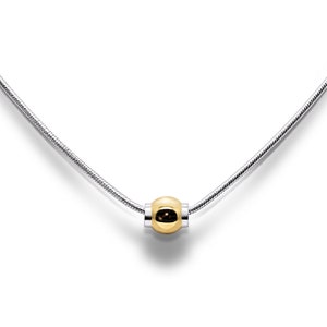 CAPE COD NECKLACE Sterling Silver W 14k Yellow Gold Ball