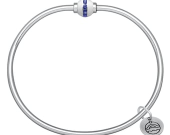 Sapphire Cape Cod Bracelet - Authentic LeStage Bracelet in Sterling Silver with Channel-Set Sapphires