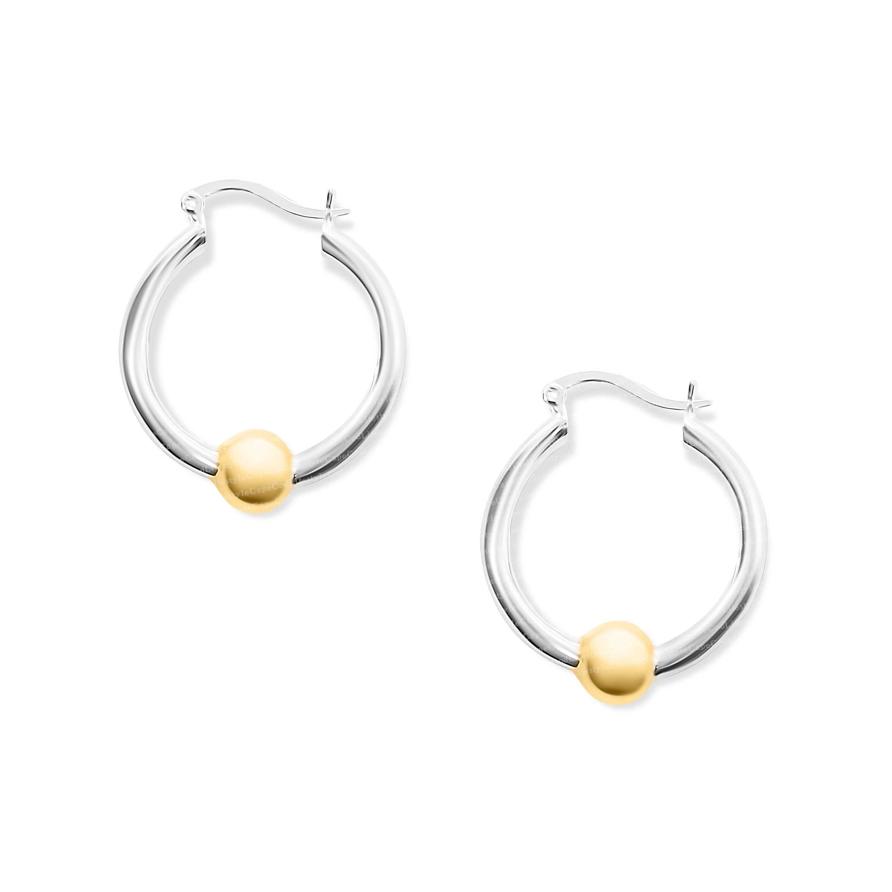 CAPE COD EARRINGS sterling silver w/ yellow gold. Cape Cod | Etsy