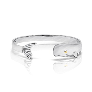 Cape Cod WHALE Bracelet - Solid 925 Silver & Real 14k Gold Eye - Cape Cod Lifestyle