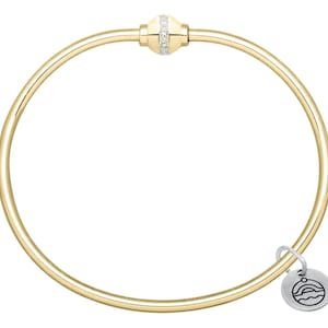 Authentic Cape Cod Bracelet made by Lestage - All 14k Gold w/ Diamond Ball