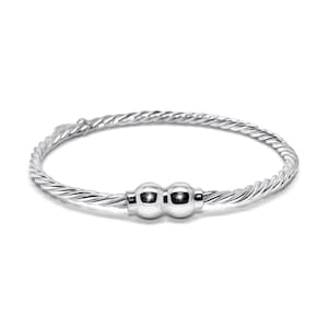 Made on Cape Cod. Bracelet made in Sterling Silver with Double Silver Balls. (Braided Wire)