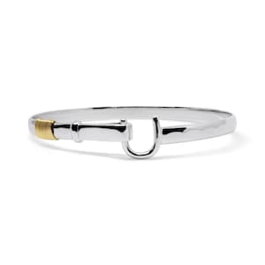 Island Hook Bracelet in Sterling Silver with Yellow Gold Vermeil