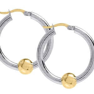 Authentic Cape Cod Earrings made by Lestage - Sterling Silver w/ 14k Gold Bead