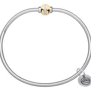 Authentic Cape Cod Bracelet made by Lestage - Sterling Silver w/ 14k Gold Diamond Ball