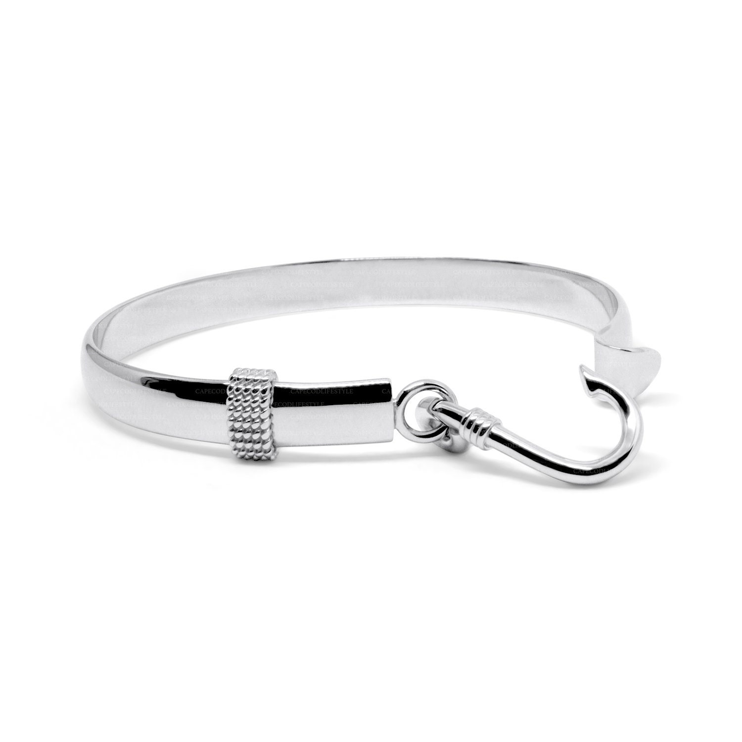 Mens Fish Hook Bracelet Made on Cape Cod. Bracelet Made in