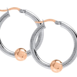 Authentic Cape Cod Earrings made by Lestage - Sterling Silver w/ 14k Rose Gold Bead