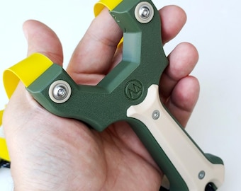 S12 v2.1 Slingshot: Durable Frame, Latex Bands, Paracord Lanyard