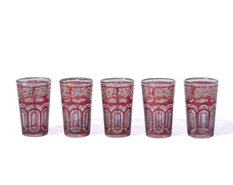 Ornate Printed Drinking Glass Set (shot glass style )