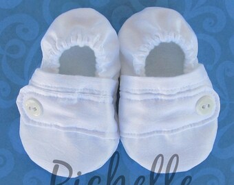 White Baby Boy Shoes Baptism Blessing Christening Special Occasion Dressy Satiny Shimmery Shiny Soft Sole Crib Shoes Outfit, Infant, Toddler