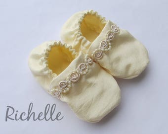 ivory christening shoes
