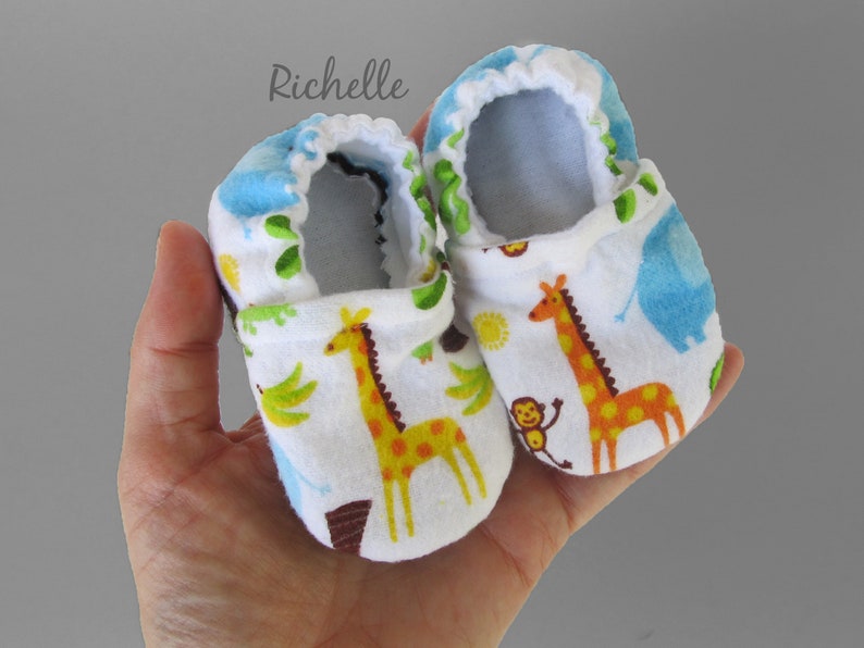 Jungle Baby Booties Giraffe Soft Sole Infant Crib Shoes Etsy