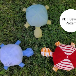 Turtle Sewing Pattern, PDF digital download, Easy Sew Projects For Kids or with Kids, Stuffed Animal Toy for Baby, Toddler