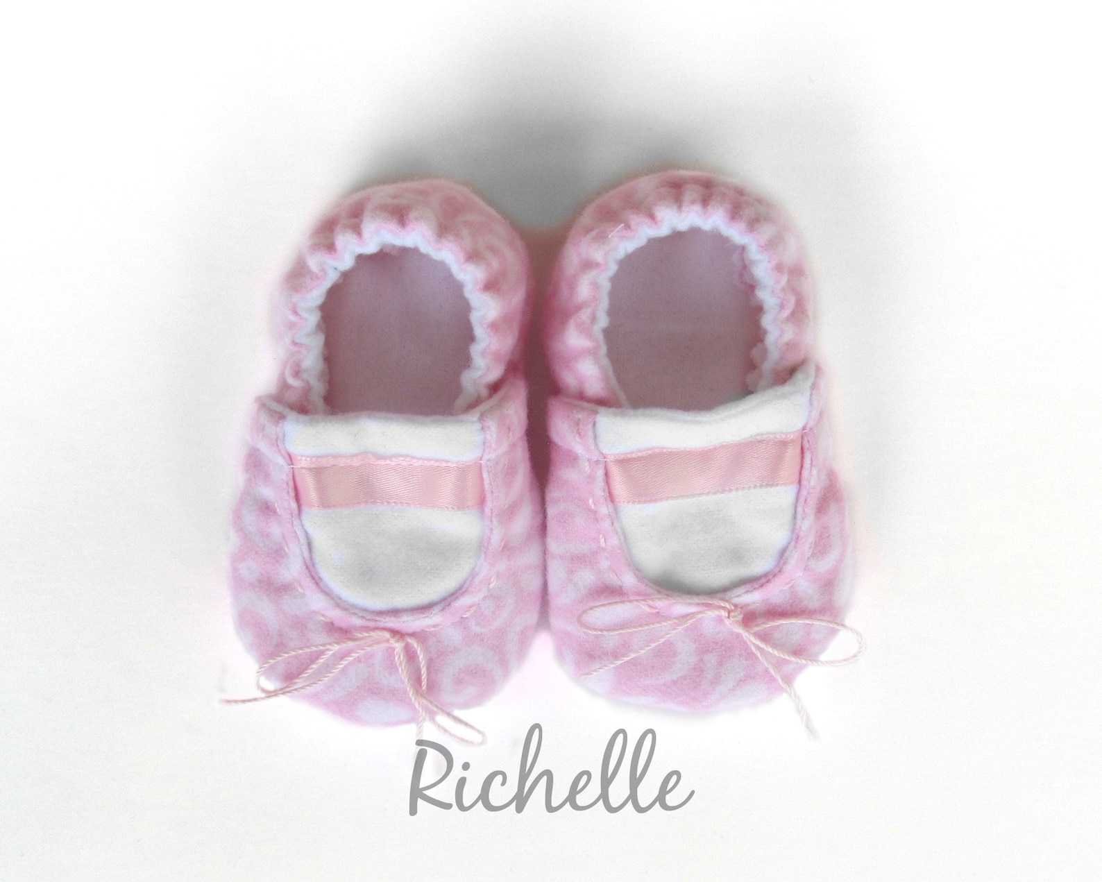 pink baby ballet slippers, infant toddler ballerina shoes, soft sole crib booties, handmade baby ballet flat, dance theme shower pink baby ballet slippers, infant toddler ballerina shoes, soft sole crib booties, handmade baby ballet flat, dance theme shower