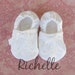 White Lace Baby Girl Shoes Baptism, Blessing, Christening Outfit Special Occasion Wedding Dressy Ribbon Soft Sole Crib Shoes, Infant Toddler 