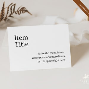Minimalist Buffet Menu Sign Template, Printable Buffet Menu Card for ...