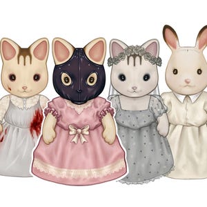 Pegatinas Calico Critter de Nicole Dollanganger: NBL, HSB, MIMA y más.