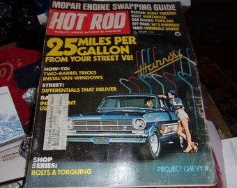 vintage Hot Rod magazine from January 1974