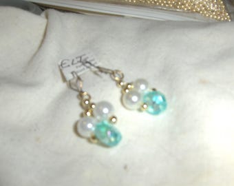 Pendientes "Flat Disks" en color aguamarina claro