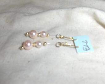 Pendientes "Perlas Rosadas" hechos a mano