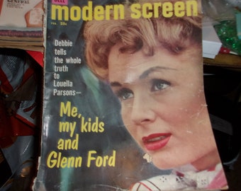 Revista vintage Modern Screen, vol. 54, n.º 2, de febrero de 1960, con Debbie Reynolds en la portada.