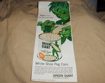 partial page advertisement for Green Giant White Shoe Peg Corn