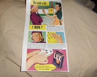 partial page vintage advertisement for Lux Dish Soap