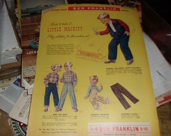 Anuncio vintage de página completa para ropa infantil Little Majesty
