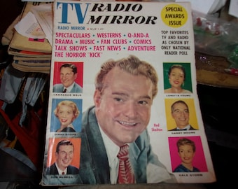 a vintage copy of TV Radio Mirror Vol. 51 No. 6 from May 1959 with Red Selton, Dinah Shore and Lawrence Welk among others on the cover