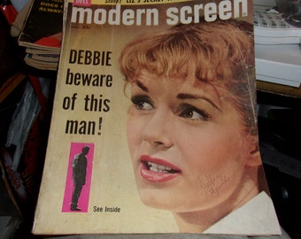 a vintage Modern Screen magazine Vol. 53 No. 7 from August 1959 with Debbie Reynolds on the cover