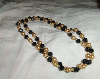 Glass Pearls necklaces - Gold, Light Sage Green, Lavender