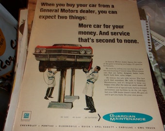 vintage magazine advertisement for General Motors Guardian Maintenance