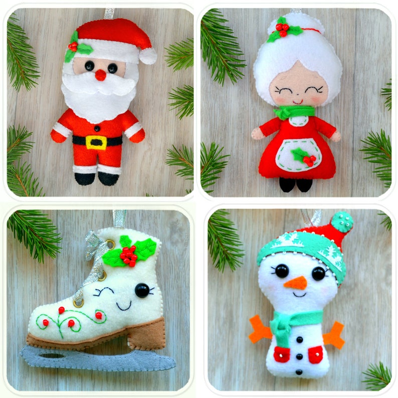 Christmas ornaments Set of 12 Cute felt Christmas tree toys Etsy