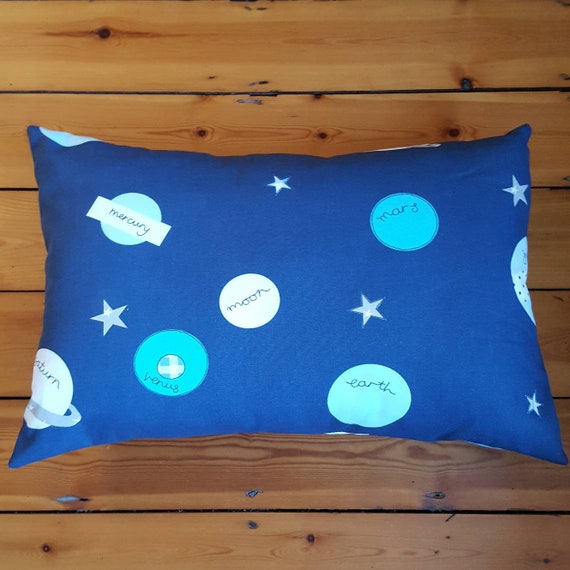 Kids Space Themed Cushion Kids Planet Cushion Kids Solar System Bedroom Cushion Playroom Space Cushion Large Planet Cushion Blue Cushion
