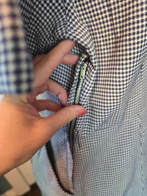 80's/90's Navy Gingham Dress