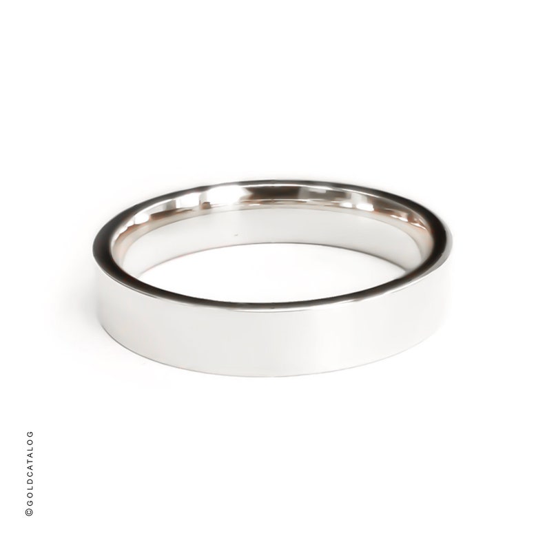 5MM 14k White Gold Band Plain Flat High Polished Comfort Fit Wedding Bands Rings His /& Hers 14k Solid Gold Ring