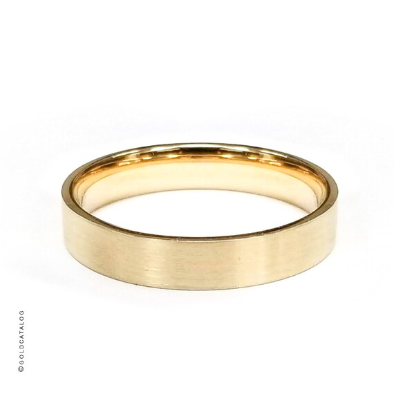 Jewel Tie 14k Yellow Gold 4mm Comfort Fit Wedding Band