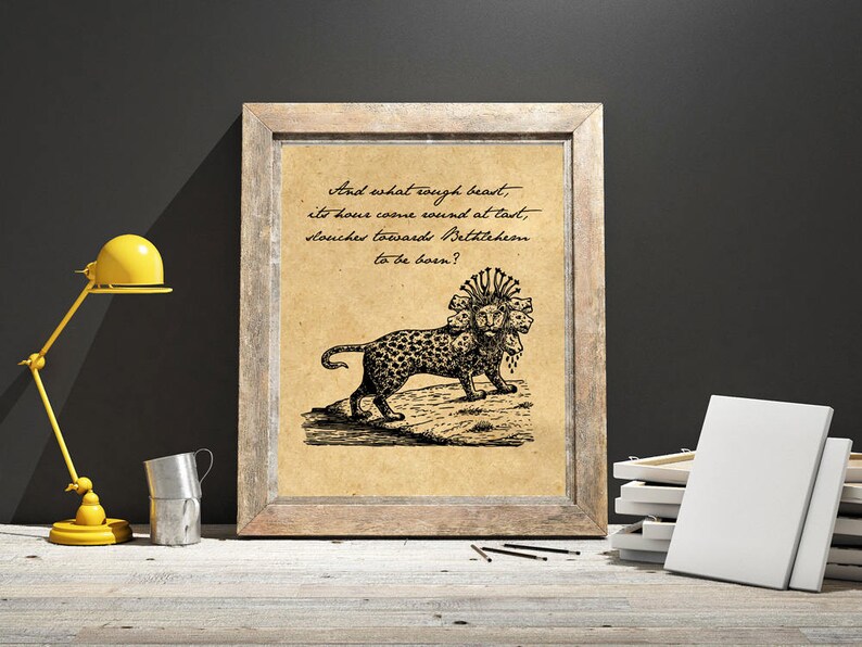 Rough Beast Slouching Update >> Printable William Butler Yeats Quote Second Coming Etsy Rough Beast Slouching Update >> Printable William Butler Yeats Quote Second Coming Etsy