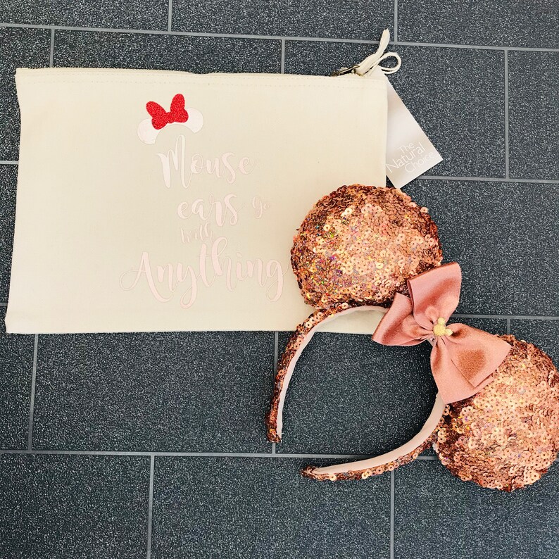 Mouse Ears Holder Cotton Bag Mouse Ears Go With Anything Bag Personalised Minnie Mickey Mouse Ears Bag
