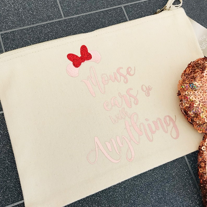 Mouse Ears Holder Cotton Bag Mouse Ears Go With Anything Bag Personalised Minnie Mickey Mouse Ears Bag