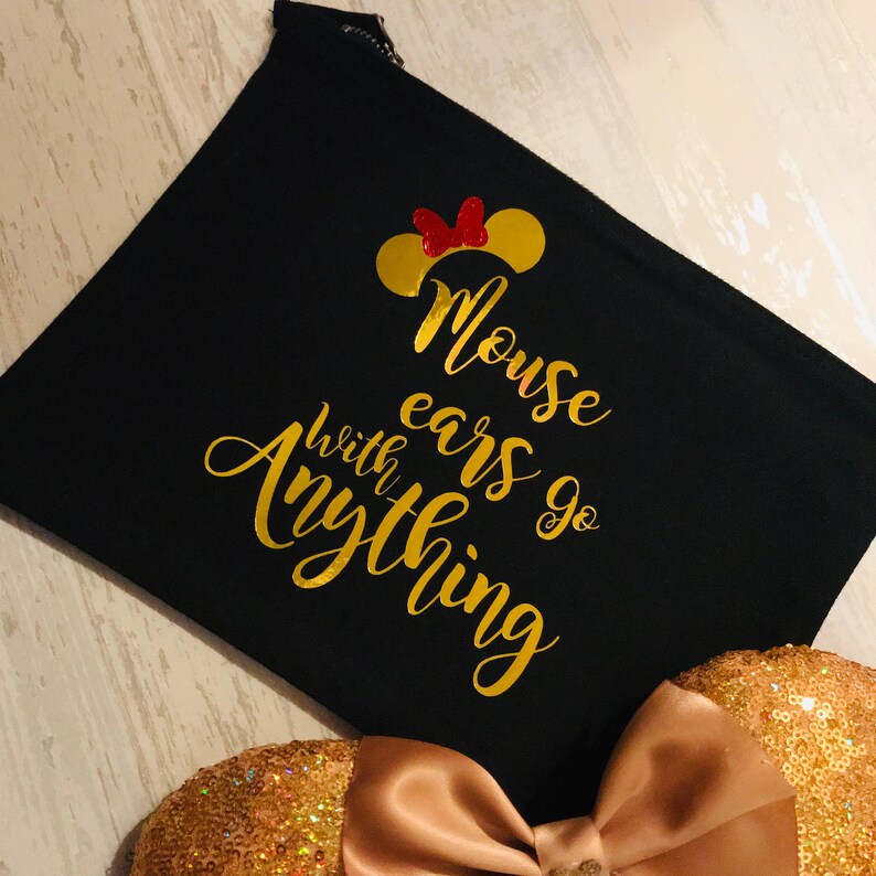 Mouse Ears Holder Cotton Bag Mouse Ears Go With Anything Bag Personalised Minnie Mickey Mouse Ears Bag
