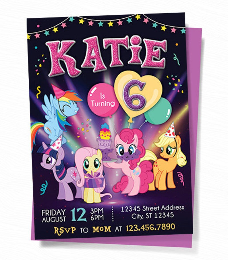 My Little Pony Birthday Invitation My Little Pony Invitation Etsy