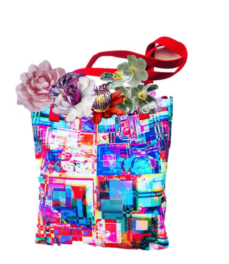 Back to School Gift for mom daughter niece girlfriend Original art design Pixels Tote Bag Versatile tote for beach yoga errands