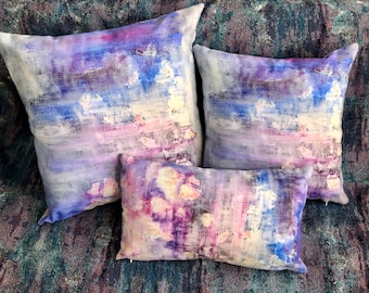 Lavender Accent Pillow. Square, Lumbar, Rectangle Pillow. Abstract Print on Pillow, Home Gift, Living Room, Bed, Home Office, Outdoor Patio