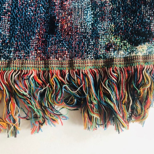 Purple Woven Throw Blanket With Fringe. Plum Throw Blanket for Etsy