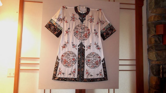 Chinese  Robe Coat Kimono Rare Forbidden Stitch A… - image 10