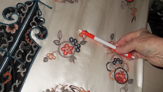 Chinese Robe Coat Kimono Rare Forbidden Stitch A… - image 9
