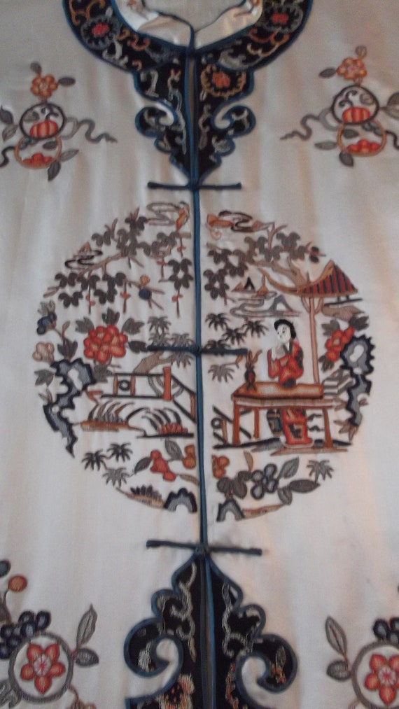 Chinese Robe Coat Kimono Rare Forbidden Stitch A… - image 2